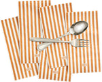 Tonal Striped Disposable Napkin Set in Orange, 100 Pieces