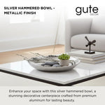 Silver Hammered Decorative Bowl Elegant Aluminum Centerpiece