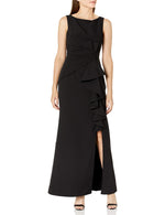 Eliza J Women's Ruffle Front Formal Dress, Black, 8