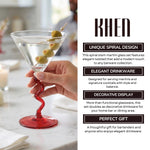 Spiral Stem Martini Glasses