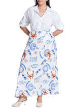ELOQUII Women's Plus Size Printed Full Skirt - 20, Seaside
