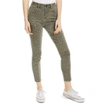 Indigo Rain Juniors' Leopard-Print Cropped Skinny Jeans (3, Green)