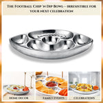 Football Tailgate Superbowl Serving Bowl Silver Brass Snack