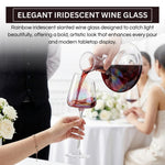 Slanted Iridescent Wine Glass, Single 15.8oz 9.84in Clear Glass