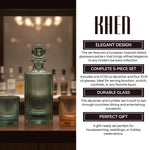Khen Ribbed Decanter Set with 4 Glasses – Whiskey Bourbon Scotch