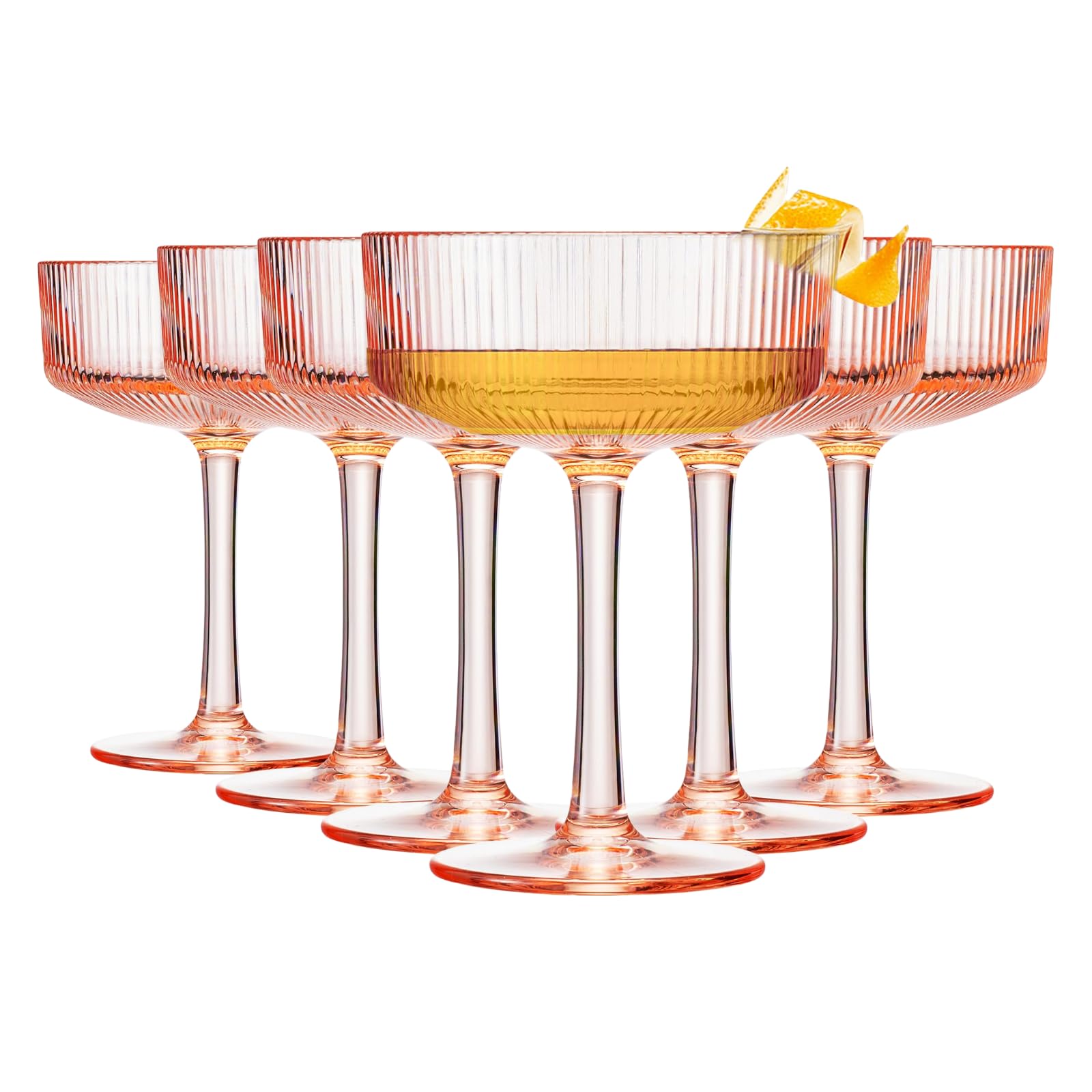 Madrid Acrylic Champagne Coupe Cocktail Glassware, Set of 6