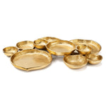 Cluster of 10 Round Serving Bowls Gold Clusters Decorative Tray
