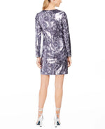 Vince Camuto Women's Sequined Snake Embossed Shift Dress Blue Size 6