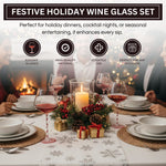 Khen Holiday Candy Cane Wine Glasses Set of 2 Santa Red White Striped