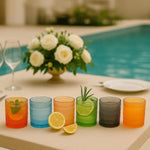 Khen Hobnail Acrylic Lowball Glasses – Retro-Inspired Set of 6 10 oz