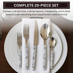 Khen 20-Piece Cutlery Set – Includes Dinner Knives, Forks, Spoons