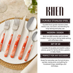 Khen 20-Piece Cutlery Set with Dinner Knives, Forks, Spoons, Salad Forks & Teaspoons
