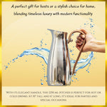 Silver Stainless Steel Water Pitcher, Leather Handle