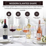 Slanted Iridescent Wine Glass, Single 15.8oz 9.84in Clear Glass