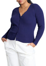 ELOQUII Elements Women's Plus Size Fitted Cardigan - 14/16, Seaborne