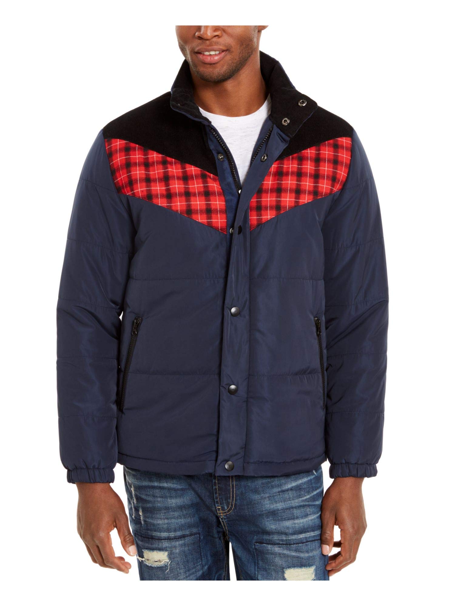 American Rag Mens Brady Winter Cold Weather Puffer Jacket Navy M