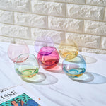 Vibes Colored Wine Glass Set, Large 12oz (Stemless Bubble)