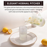 Bombay Hobnail Glass Pitcher for Juice and Lemonade | 32 oz