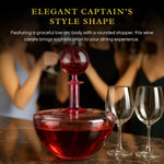 Blush Pink Low Arc Glass Decanter Handblown Captain’s Style Carafe