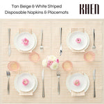 Tonal Striped Disposable Napkin Beige Set of 50 Pieces