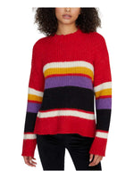 Sanctuary Womens Striped Knit Mock Sweater Red XS