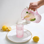 Khen Hobnail Pitcher, Vintage Style Textured Artisan Design - 7.8 Inch Pink