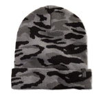 Steve Madden Mens Knit Camo Beanie Hat Black O/S