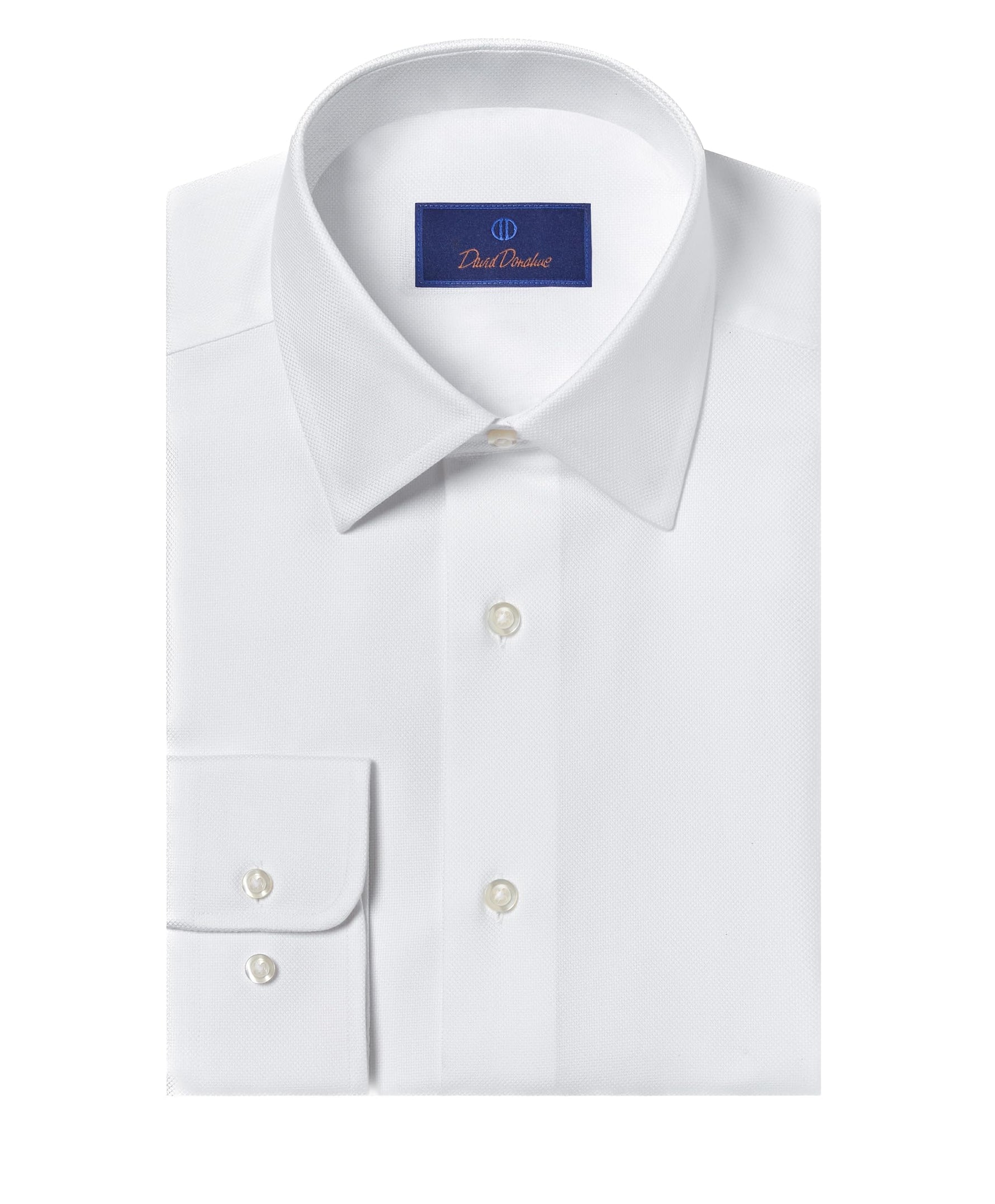 David Donahue Men's Regular Fit Royal Oxford Dress Shirt, White 15.5 x 32-33