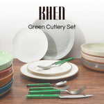 Khen Green Cutlery Set of 20 –18/8 Stainless Steel Flatware