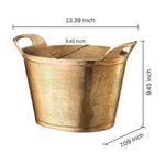Solid Bronze Gold 12-Quart Double-Walled Insulated Ice Bucket & Champagne Cooler (13.4" x 9.45")