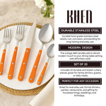 Khen 20-Piece Cutlery Set with Dinner Knives, Forks, Spoons, Salad Forks & Teaspoons