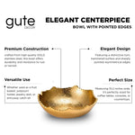Decorative Gold Moon Decorative Metal Torn Hammered Asymmetrical Centerpiece Bowl