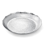 Silver Hammered Decorative Bowl Elegant Aluminum Centerpiece
