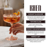 Madrid Acrylic Champagne Coupe Cocktail Glassware, Set of 6