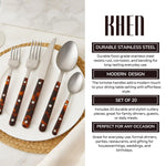 Premium Stainless Steel Flatware Set, 20 Piece Tortoise