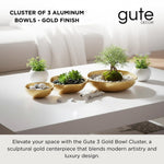3 Cluster Decorative Bowls Gold Hammered Snack Tray Bowl Chip