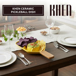 Khen Ceramic Pickleball Dish | Paddle Shaped Serving Tray Platter Decorative Tableware