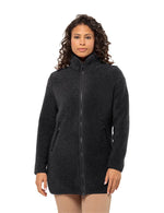 Women's High Curl Fleece Coat - Black