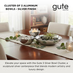 3 Cluster Decorative Bowls Bright Silver Snack Tray Bowl Chip