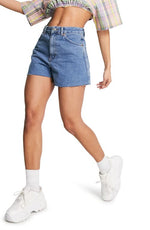 Topshop A-Line Mom Shorts in Mid Denim, Size 12 Us