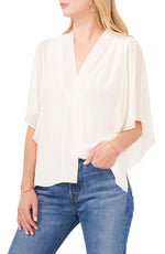 Vince Camuto Ruffle Sleeve Top in New Ivory, Size X-Small