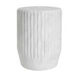 Outdoor Cicci Carved Side Table, White