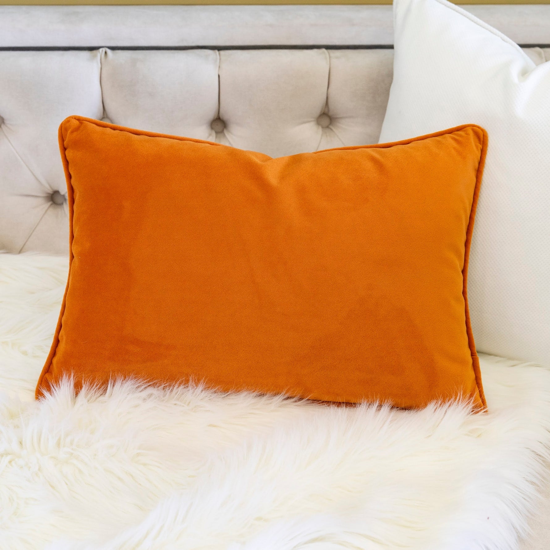 Embroidered Pumpkin Lumbar Throw Pillow – Fall Harvest Accent Cushion