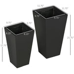 Tall Plant Pot 2-Pack Outdoor Planter Set with Drainage Holes