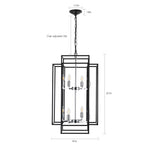 18' Modern 8-Light Black & Chrome Geometric Pendant Chandelier