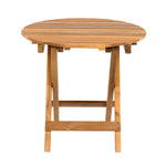 Patio Conversation Set with Foldable Acacia Wood Table and Cushioned Armchairs