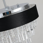 18-inch Modern Crystal Chandelier with Black Velvet Shade