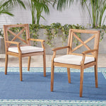 Perla Dining Chair 2-Piece Set with Cream Cushions