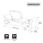 Modern Upholstered Storage Bench With Rolled Armrests]