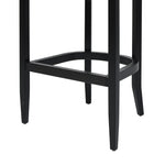 Americana Mid-Century Modern 30.5' Cane Back Bar Stool, Jet Black
